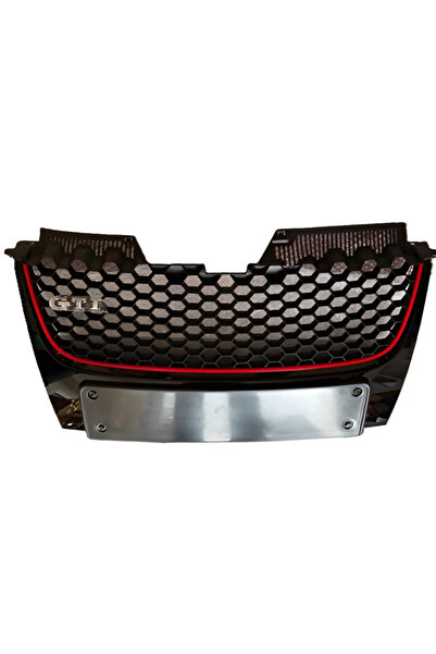 gkl Vw Golf 5 GTI 2004-2009 Ön Panjur Siyah Kırmızı Çizgili GTI Yazılı
