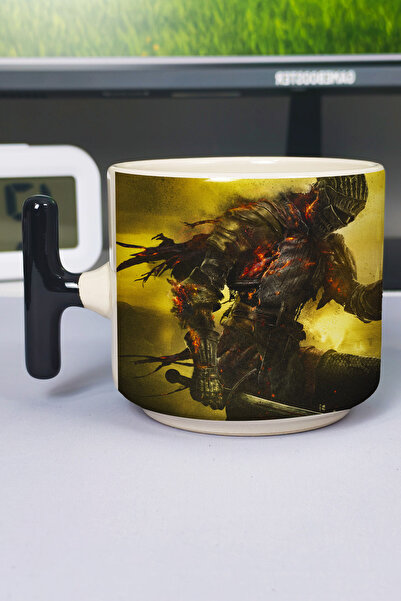 ZipZap Dark Souls Printed Ceramic Luxury Mug (1 Piece) T-Shaped Special Black...