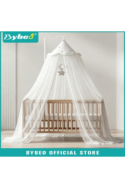 BYBEO Baby Mosquito Net, Kids Bed Canopy with Stand, Toddler Nursery Room Cri...