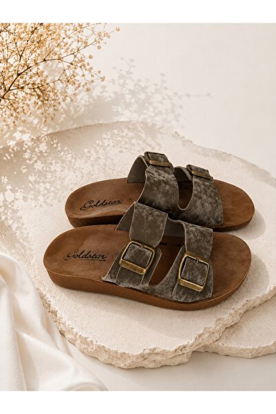 BYRAMSE Double Buckle Comfortable Sole Women's Summer Slippers