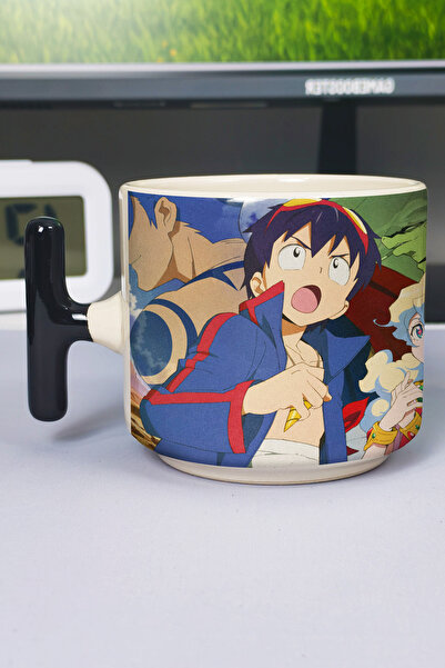 ZipZap Gurren Lagann Anime Printed Ceramic Luxury Mug (1 Piece) T-Shaped Spec...