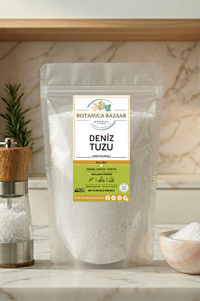 Botanica Bazaar Doğal Katkısız Öğütülmüş Deniz Tuzu 500 gr - İyotsuz Rafinesi...
