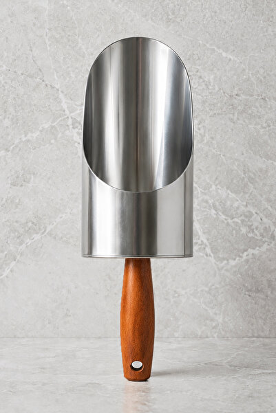 Destpak Wooden Handle Food Shovel with Wide Chamber - Both Decorative and Pra...