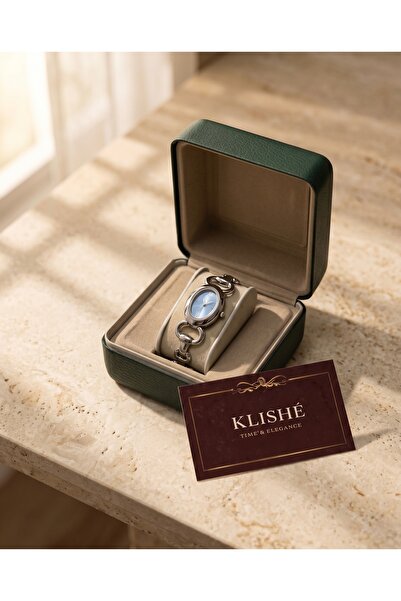 KLISHE Luxury Women's Steel Watch Silver Color & Blue Dial Special Premium De...