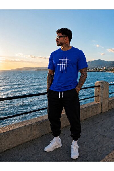 FAEL LİFE SET UNISEX CU TRICOU LARG ȘI PANTALONI DE TRENING CU IMPRIMEU STICK