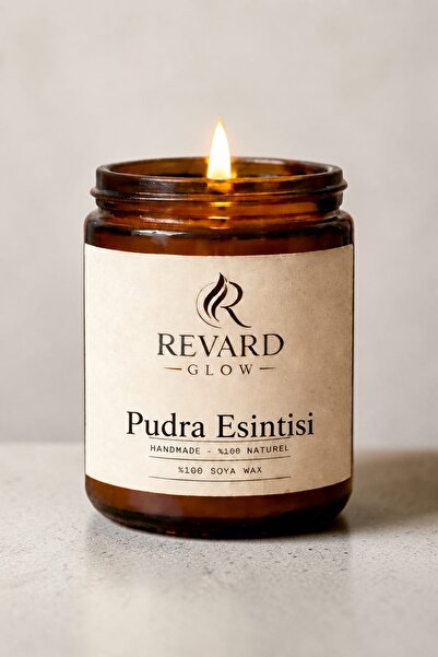 Revard Glow Pudra Esintisi Kokulu Mum - %100 Doğal El Yapımı Soya Mumu - 100 ...