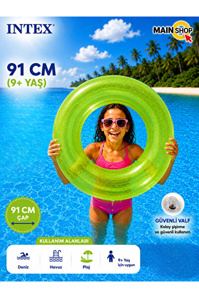 MAİN SHOP Intex Phosphorescent Neon Large Size Sea Ring 91 cm 9+ Years - Adul...