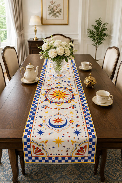 Bebişim Halı Față de masă decorativă modernă cu motiv mediteranean și motive ...