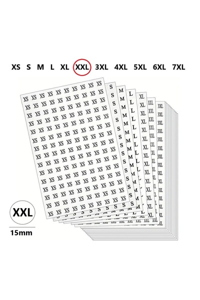 JokeyKırtasiye Xxl-Store Clothes, Size Label Diameter-15Mm Self-Adhesive (300...