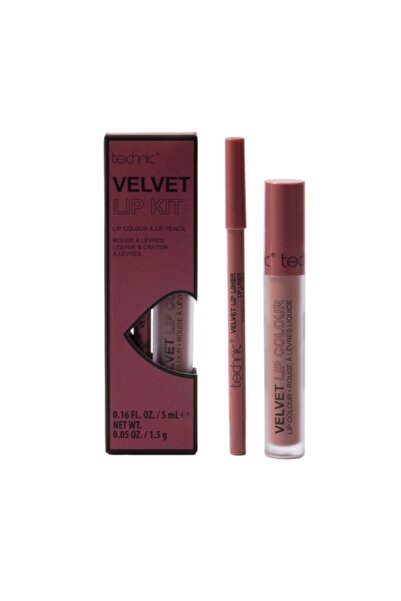 TECHNIC Velvet Lip Kit Makeup Set Cinder Rose (Lip Liner+Lipstick)