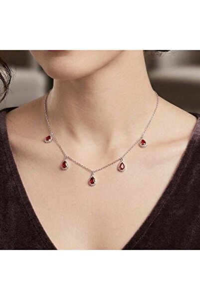 Benola Brand Zircon Choker with Red Earring