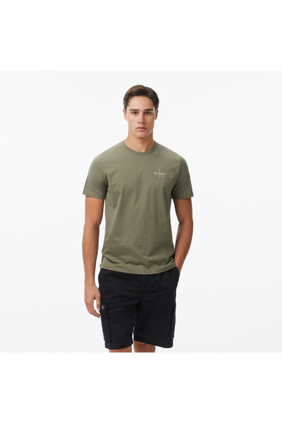 Calvin Klein 30S Jersey Classic Micro Mono Erkek Haki T-Shirt