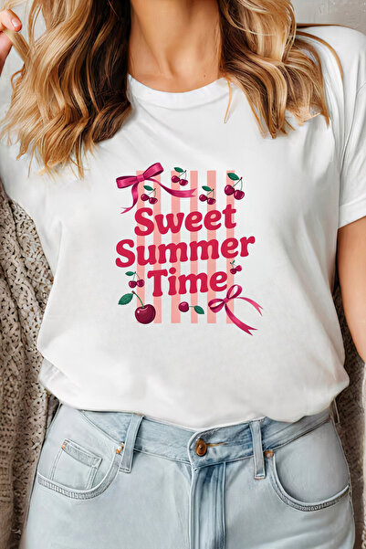 Sarah's Boutique Women's T-shirt – 100% cotton – Cherry Summer