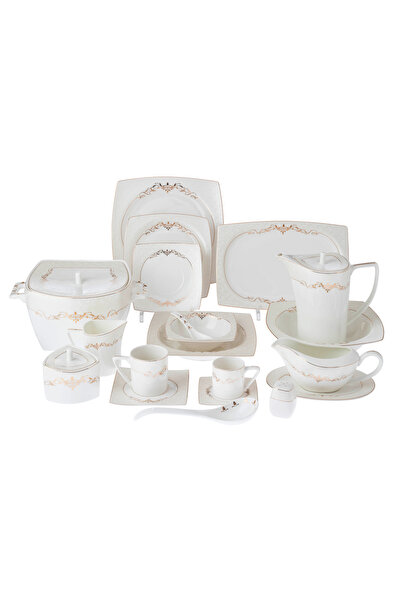 Dania 🍽️   77Pcs Exquisite Porcelain Dinnerware Set - Elegant Design with Go...