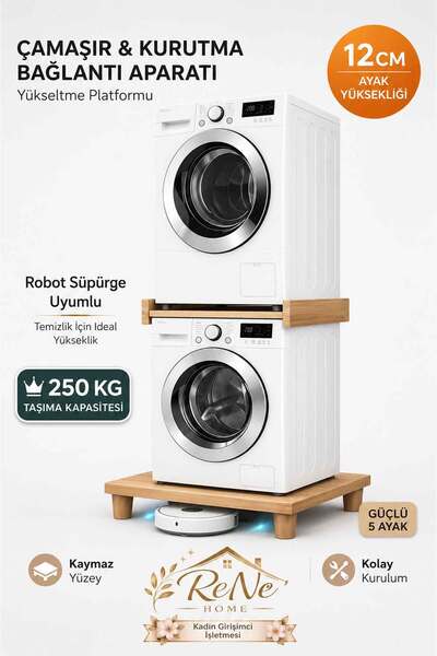 ReNe HOME Çamaşır & Kurutma Makinesi Bağlantı Aparatı Yükseltici Platform 12 ...