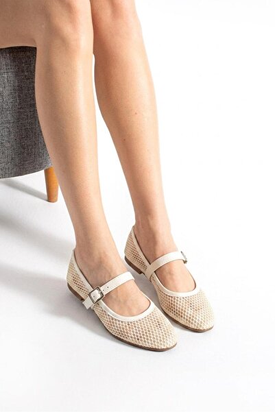 apelles Shoes Fileli Tokalı Kemer Bantlı Babet Yazlık Babet