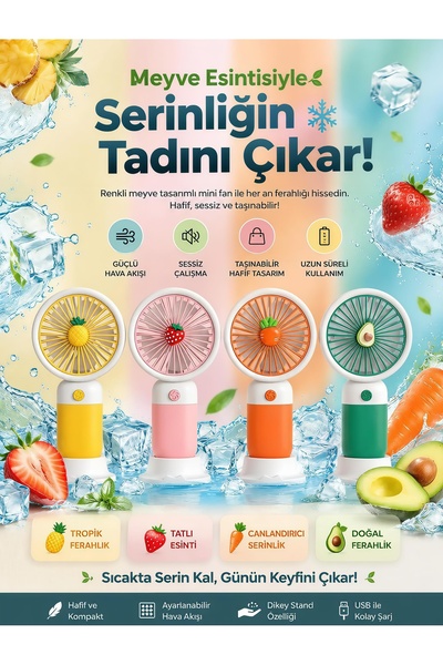 Wolawood Süper El Fanı (3~Kademe) Hemde Masaüstü Telefon Tutucusu, Meyveli US...