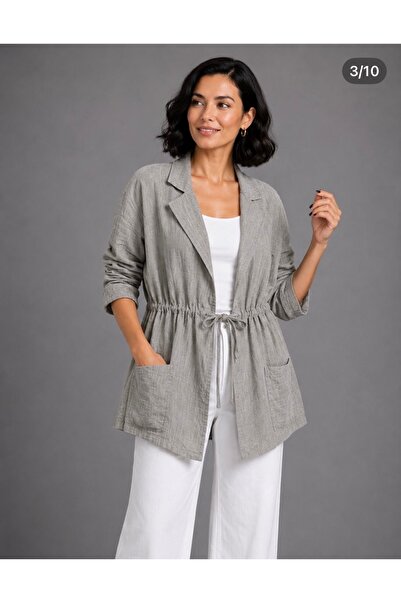 MENSAR OTANTİK Lace-Up Linen Jacket Standard Size 38/44