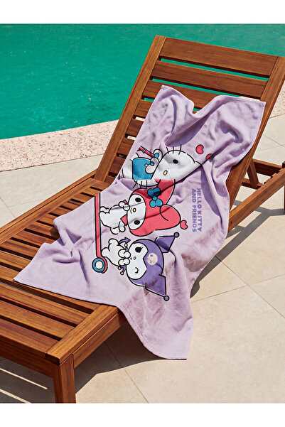 LC Waikiki NEVAVM Prosop de plajă pentru femei cu imprimeu Hello Kitty 70x150 cm