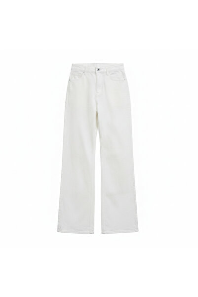 Generic Premium White High-Waisted Wide-Leg Denim Pants