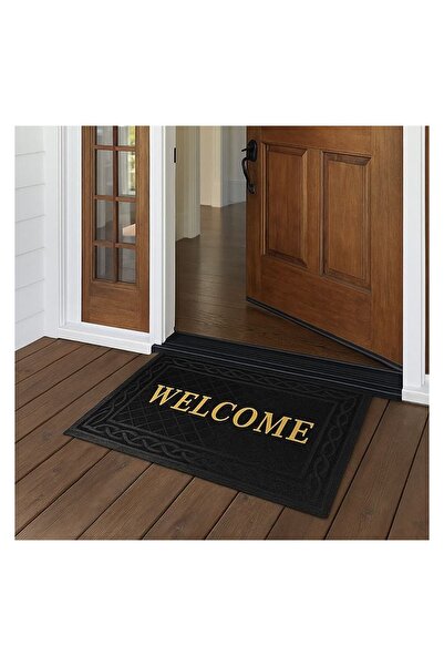 OEM Entrance door mat, Welcome, Black, 90 x 60, non-slip, decorative, Lightwe...