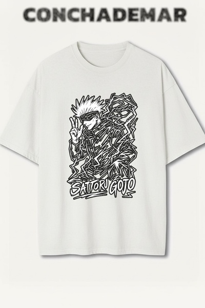Vordevia Sattoru Gojo Printed Colorful Oversize T-Shirt Printed Premium Overs...