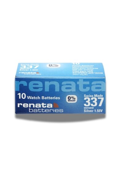 RENATA Box of 10 337 batteries, 4.8x1.6mm, silver