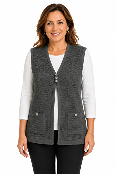 Mutlu City Women's Middle Age and Above Four Seasons Three-Button Rolax Mom V...