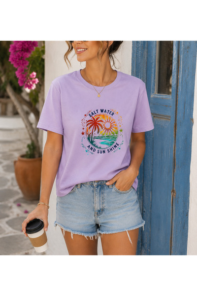 shidumanlar Unisex Salt Water Yazlık Baskılı Pamuklu Oversize T-shirt Tshirt ...