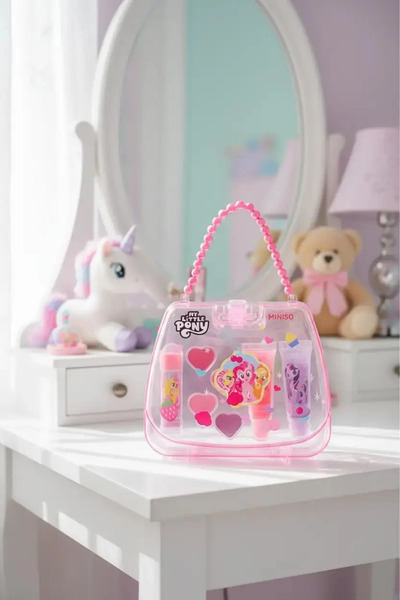 Miniso My Little Pony Lisanslı Çantalı Çocuk Makyaj Seti