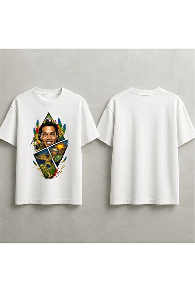 EFEVRA Ronaldinho baskılı oversize t-sirth