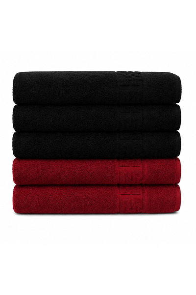 Lenjeria Pufoasa Set 5 Prosoape Baie Premium 100% Bumbac, 70x130 cm, Extra Mo...