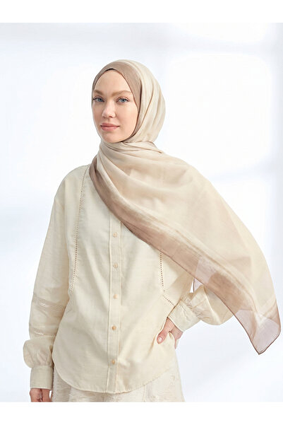 ARMANDA Soft Blush Floş Viscoso Shawl - Beige - Mink