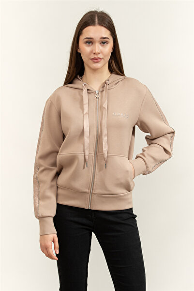 Guess Recy Women's Scuba Hooded Sweatshirt Beige