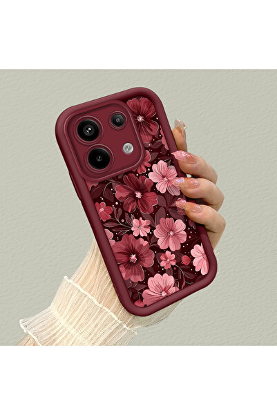 SLIMFELT Redmi Note 13 Pro 5G Uyumlu Yüksek Kaliteli Çiçek Desenli, Düşmeye D...