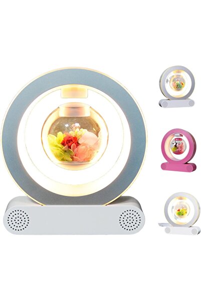 ARABIQO Floating Flower Magnetic Levitating Bluetooth Speaker with LED Lights...