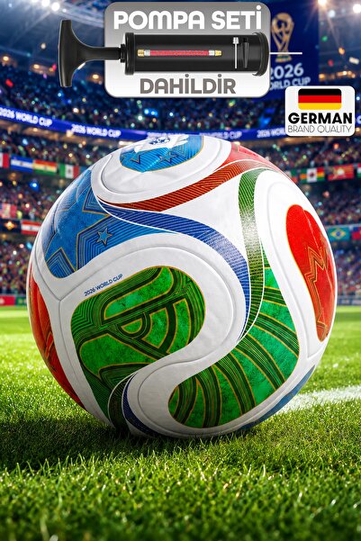 Telvesse Futbol Topu Pro 2026 Dünya Kupası Trios Pompalı Set Dayanıklı Sert Z...