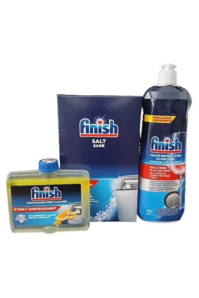 Finish Set 3 în 1 pentru mașina de spălat vase: Soluție de clătire și străluc...