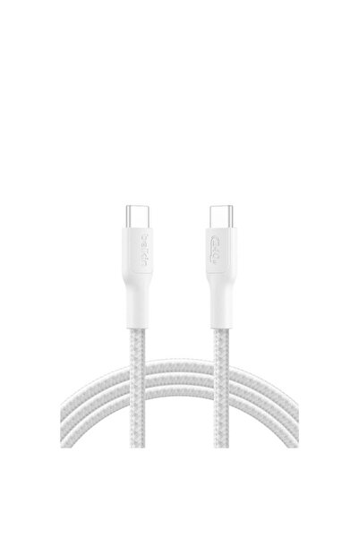 Belkin Eco Örgülü USB-C - USB-C Hızlı Şarj Kablosu (2 m, 240W, Beyaz, USB 2.0)