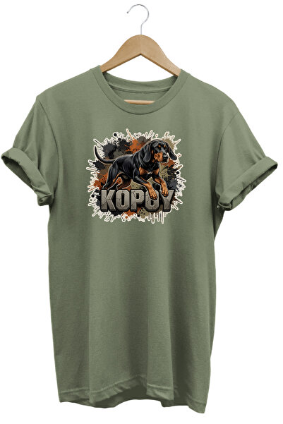 WİDİ Unisex Kopoy Printed T-Shirt - Hunter Dogs Series Crew Neck Cotton T-Shirt