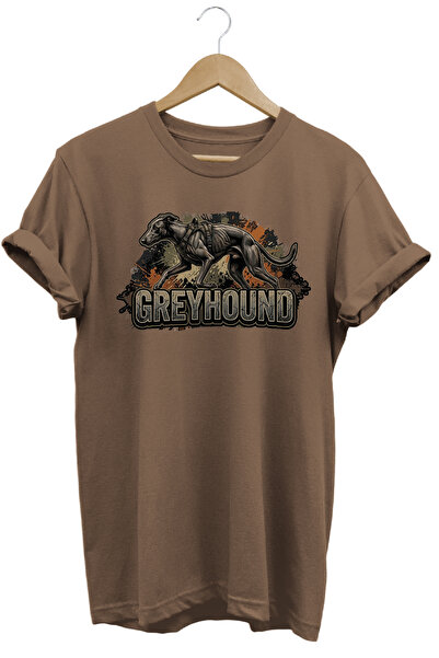 WİDİ Unisex Grey Hound Printed T-Shirt - Hunter Dogs Series Crew Neck Cotton ...
