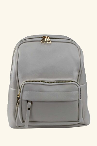 birizmoda Women's Soft Classa Leather Backpack - Cream