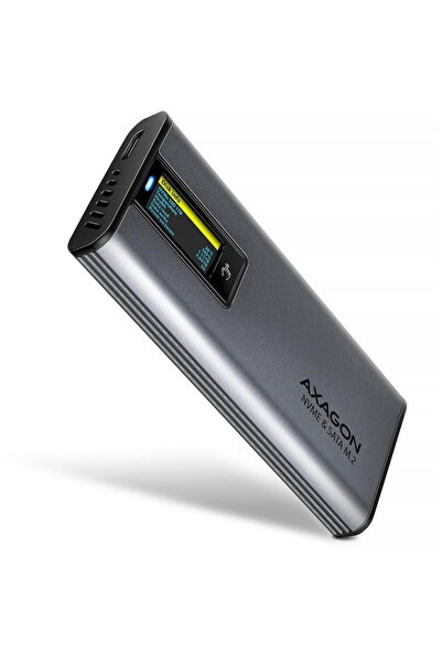 Axagon Cutie externa EEM2-SD2 USB-C 10Gbps pentru SSD M.2 NVMe si SATA, Negru