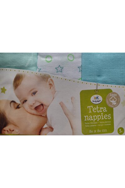 Bubaba Set 3 muselini pentru bebeluși 100% bumbac Albastru – 80x80 cm