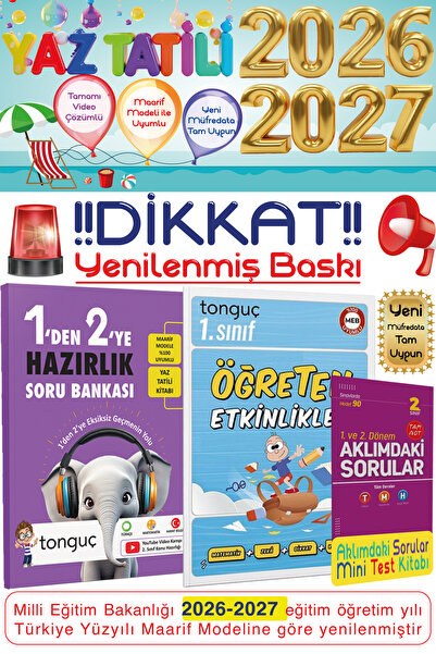 Tonguç Yayınları 1. Sınıf 1'den 2'ye Hazırlık Kitabı Tüm Dersler Soru Bankası...
