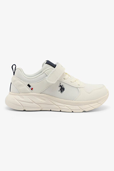 U.S. Polo Assn. حذاء رياضي كاجوال مريح وأنيق للأولاد من نوبينا جونيور - أبيض