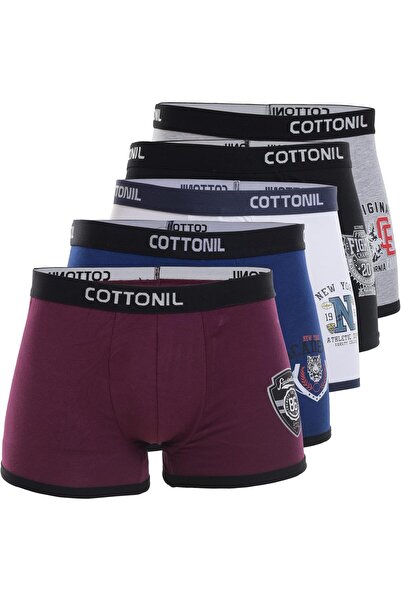 Cottonil Men's Comfortable Boxer Shorts Set, 5 Pieces