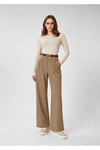RESSHO Women's Belt Detailed Palazzo Trousers