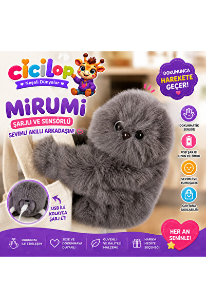 cicilop Mirumi ( GRİ ) Sarjlı ,Sesli,Hareketli Akıllı Robot