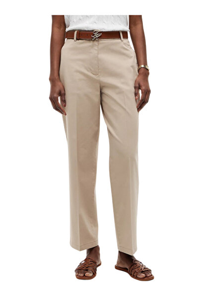Tommy Hilfiger Γυναικείο Slim Straight Παντελόνι Μπεζ WW0WW52817-AEG